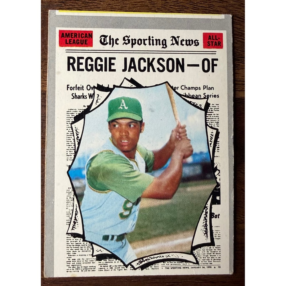 1970 Topps Reggie Jackson 459 Sporting News All-Star Oakland Athletics MLB Card